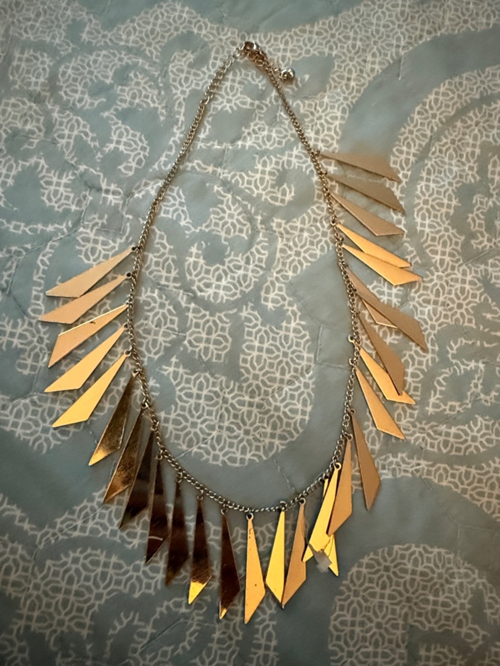 Gold Fringe Chevron Necklace - Women Jewelry